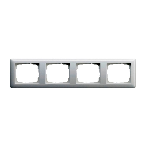 Рамка 4 поста Gira STANDARD 55, белый глянцевый, 021403, G021403