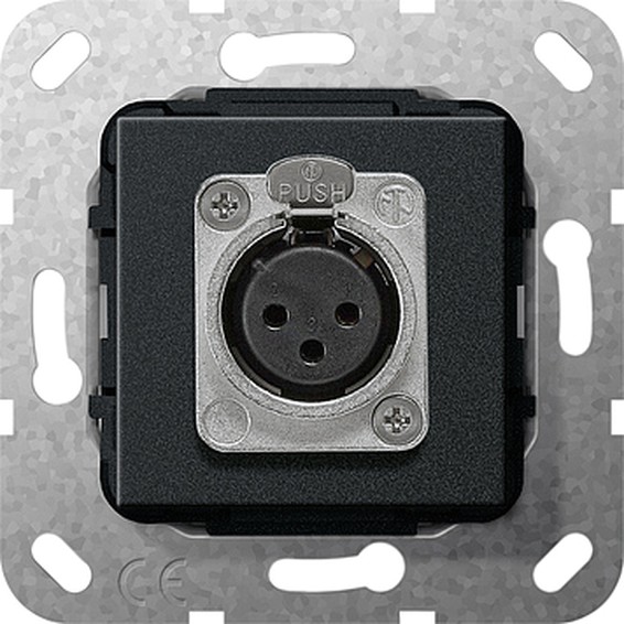 Розетка XLR Gira SYSTEM 55, черный, 566710, G566710