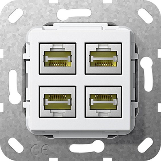 Розетка телефонная RJ45 Cat.3+LSA Plus Gira SYSTEM 55, белый, 569903, G569903
