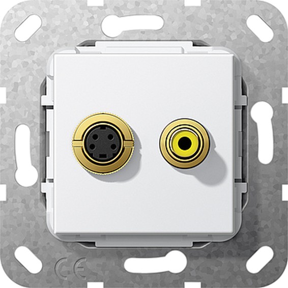 Розетка S-Video+композитный Gira SYSTEM 55, белый, 566003, G566003
