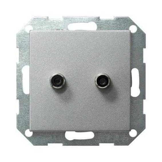 Накладка на аудиорозетку Gira SYSTEM 55, алюминий, 040326, G040326