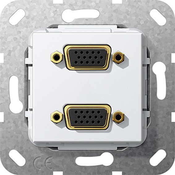 Розетка VGA Gira SYSTEM 55, белый, 565403, G565403