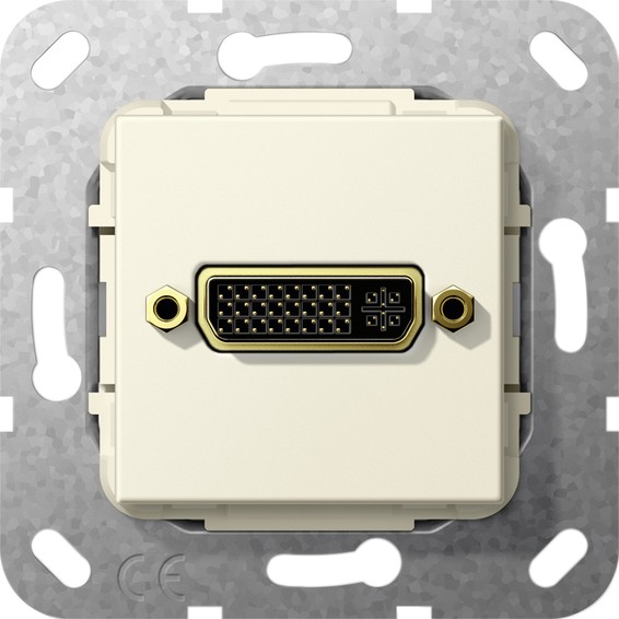 Розетка DVI Gira SYSTEM 55, кремовый глянцевый, 564401, G564401