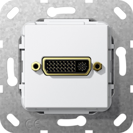 Розетка DVI Gira SYSTEM 55, белый глянцевый, 564503, G564503