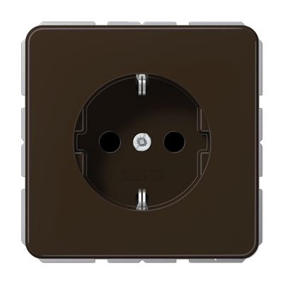 Розетка JUNG CD 500, скрытый монтаж, с заземлением, коричневый, CD1520BR