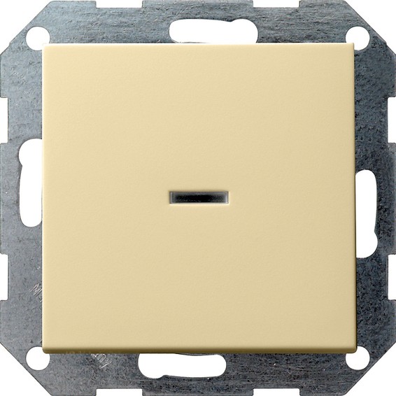 Выключатель 1-клавишный двухполюсный Gira SYSTEM 55, скрытый монтаж, кремовый глянцевый, 012201, G012201