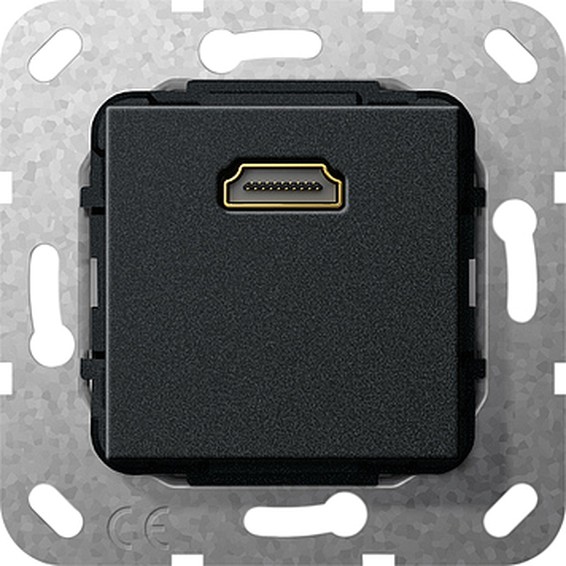 Розетка HDMI Gira SYSTEM 55, черный, 566910, G566910