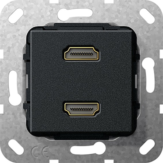 Розетка HDMI Gira SYSTEM 55, черный, 567110, G567110