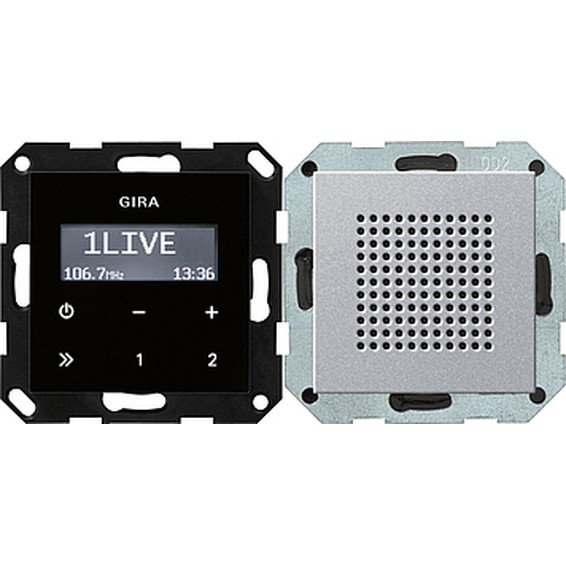 Цифровое FM-радио Gira SYSTEM 55, алюминий, 228026, G228026