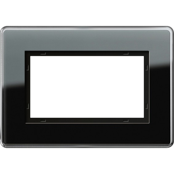 Рамка 1,5 поста без перегородки Gira ESPRIT, черное стекло, 1001505, G1001505
