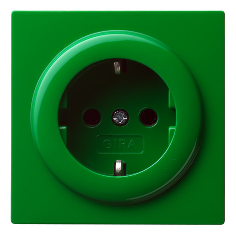 Розетка Gira S-COLOR, скрытый монтаж, с заземлением, зеленый, 018845, G018845