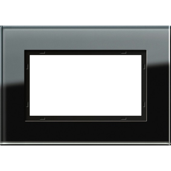 Рамка 1,5 поста без перегородки Gira ESPRIT, черное стекло, 100105, G100105
