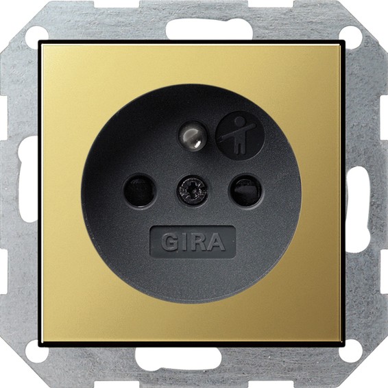 Розетка Gira SYSTEM 55, скрытый монтаж, с заземлением, со шторками, антрацит, 0485604, G0485604
