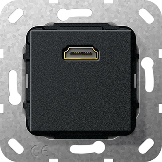 Розетка HDMI Gira SYSTEM 55, черный, 567010, G567010