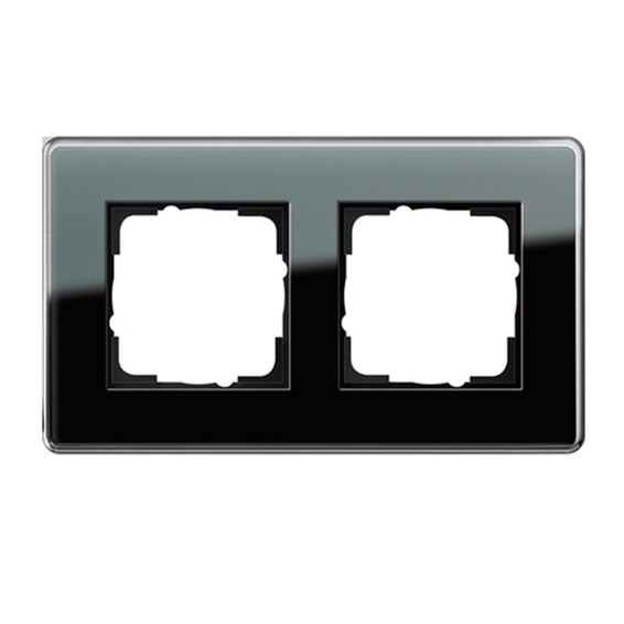 Рамка 2 поста Gira ESPRIT, черное стекло, 021205, G021205