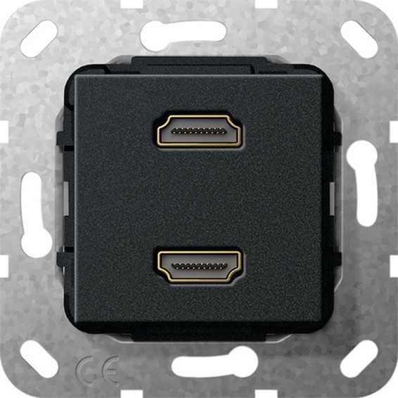 Розетка HDMI Gira SYSTEM 55, черный, 567210, G567210