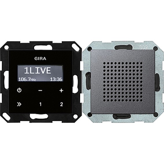 Цифровое FM-радио Gira SYSTEM 55, антрацит, 228028, G228028
