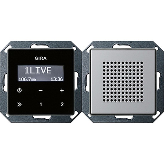Цифровое FM-радио Gira E22, алюминий, 2280203, G2280203