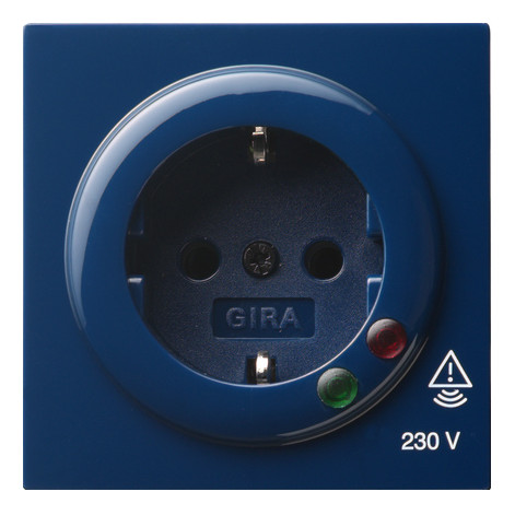 Розетка Gira S-COLOR, скрытый монтаж, с заземлением, синий, 045146, G045146