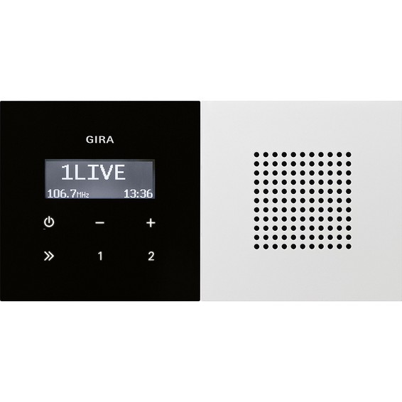 Цифровое FM-радио Gira F100, белый глянцевый, 2280112, G2280112