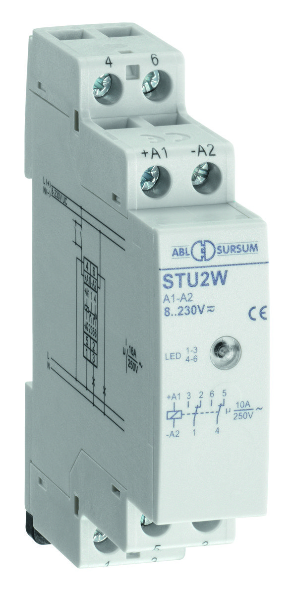 Электронное реле управления, 10А 250V, 2 переменных контакта, STU2W